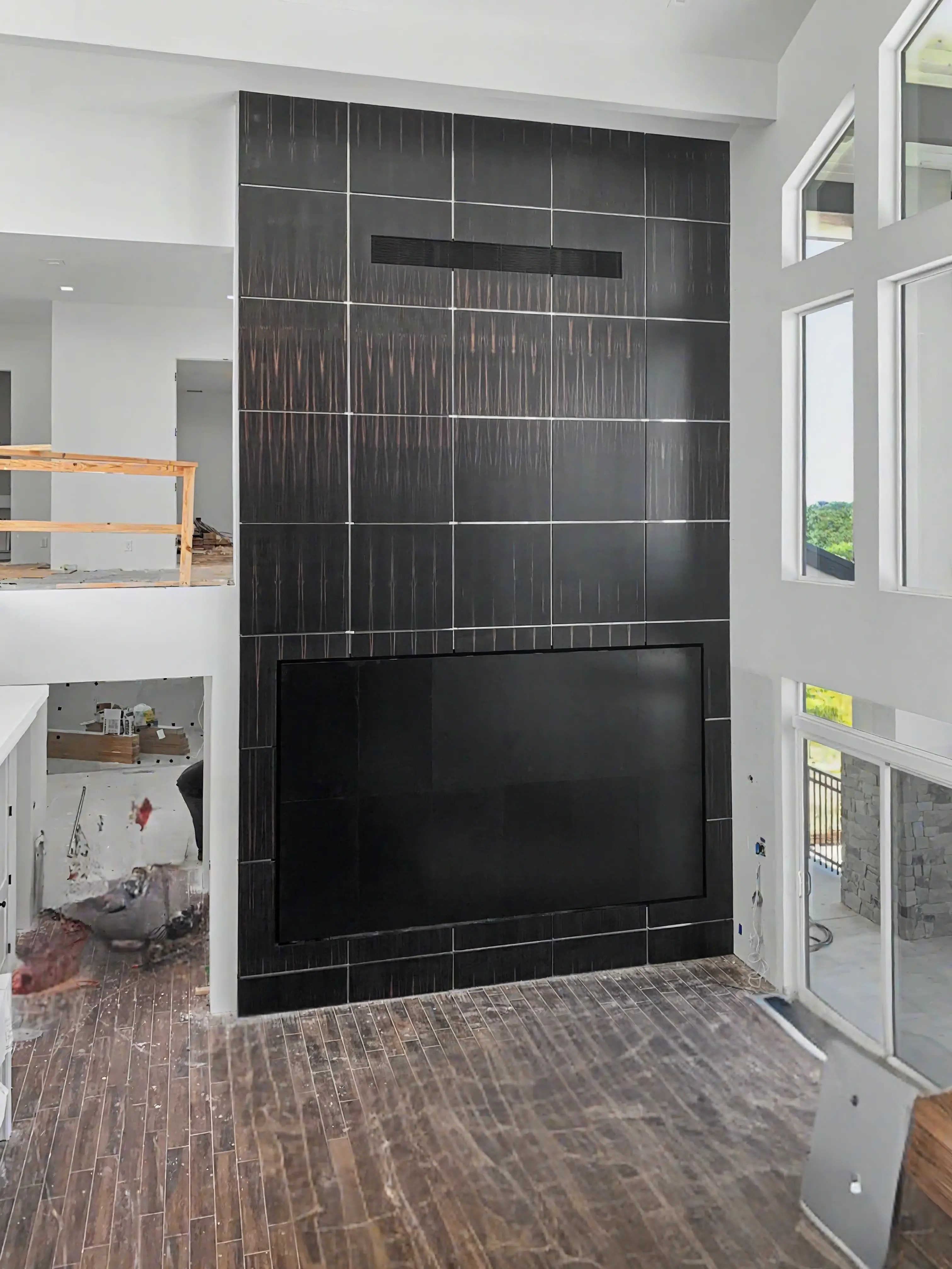 Custom feature-wall build used for specialty installation planning
