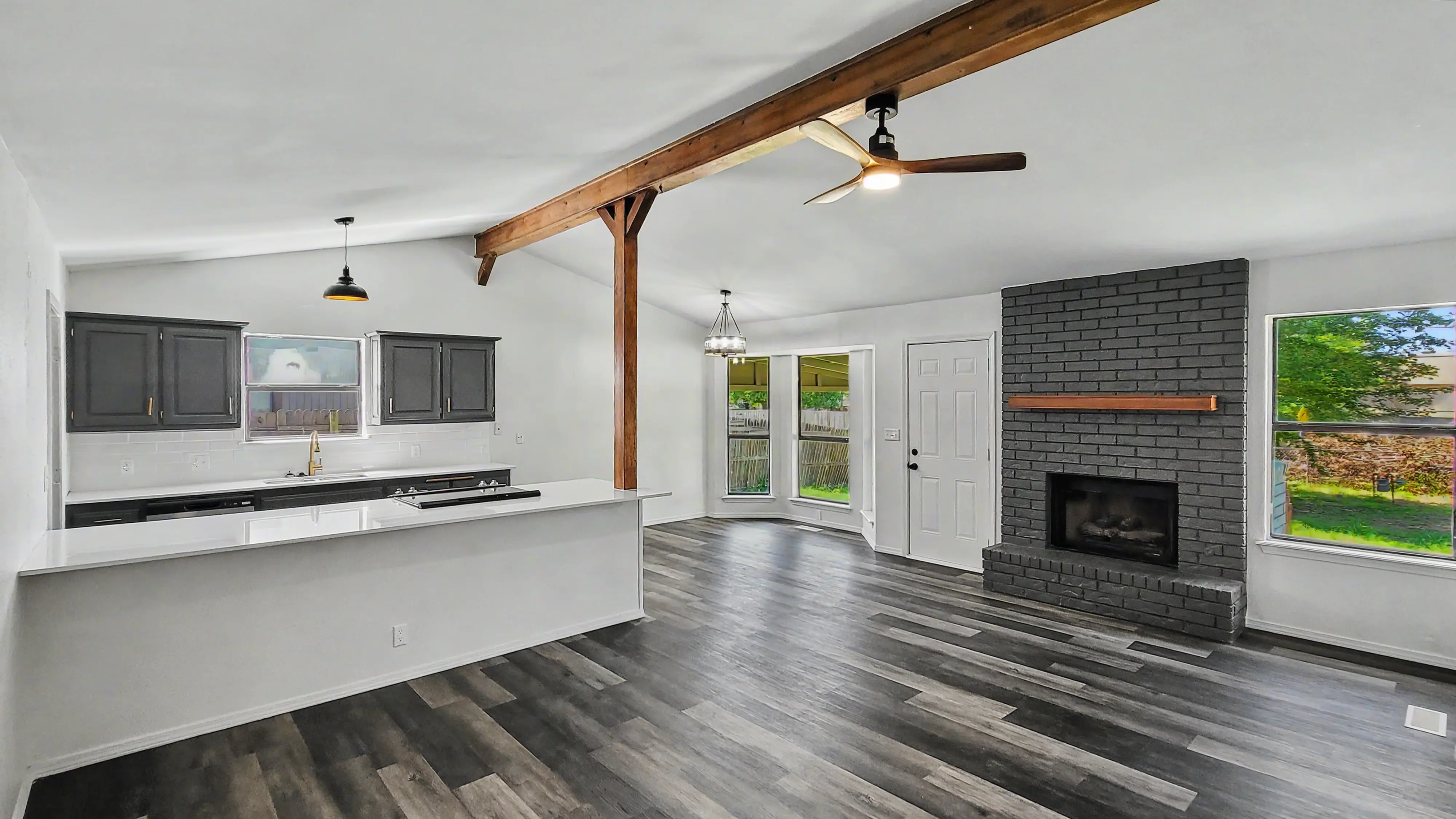 Focused kitchen and living remodel update completed in Tulsa Oklahoma