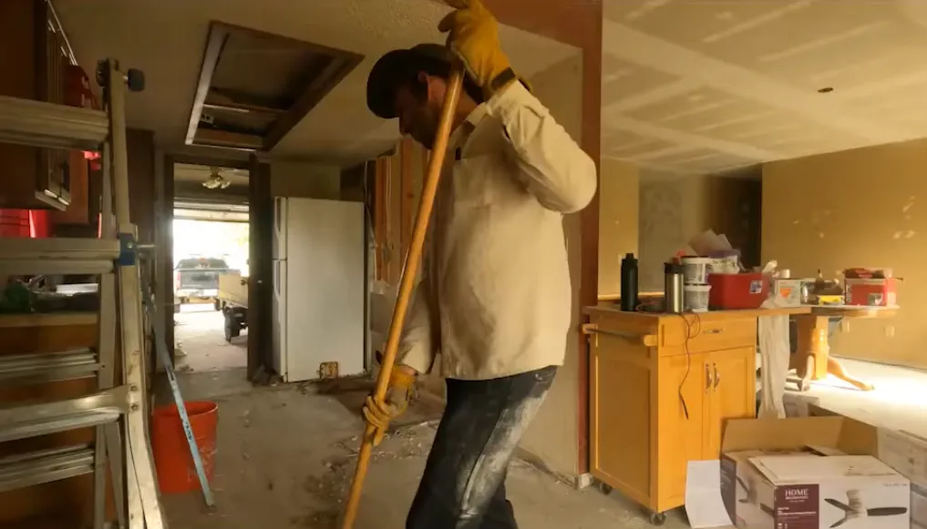 Kitchen remodel work in progress with active prep and installation in a Tulsa home.
